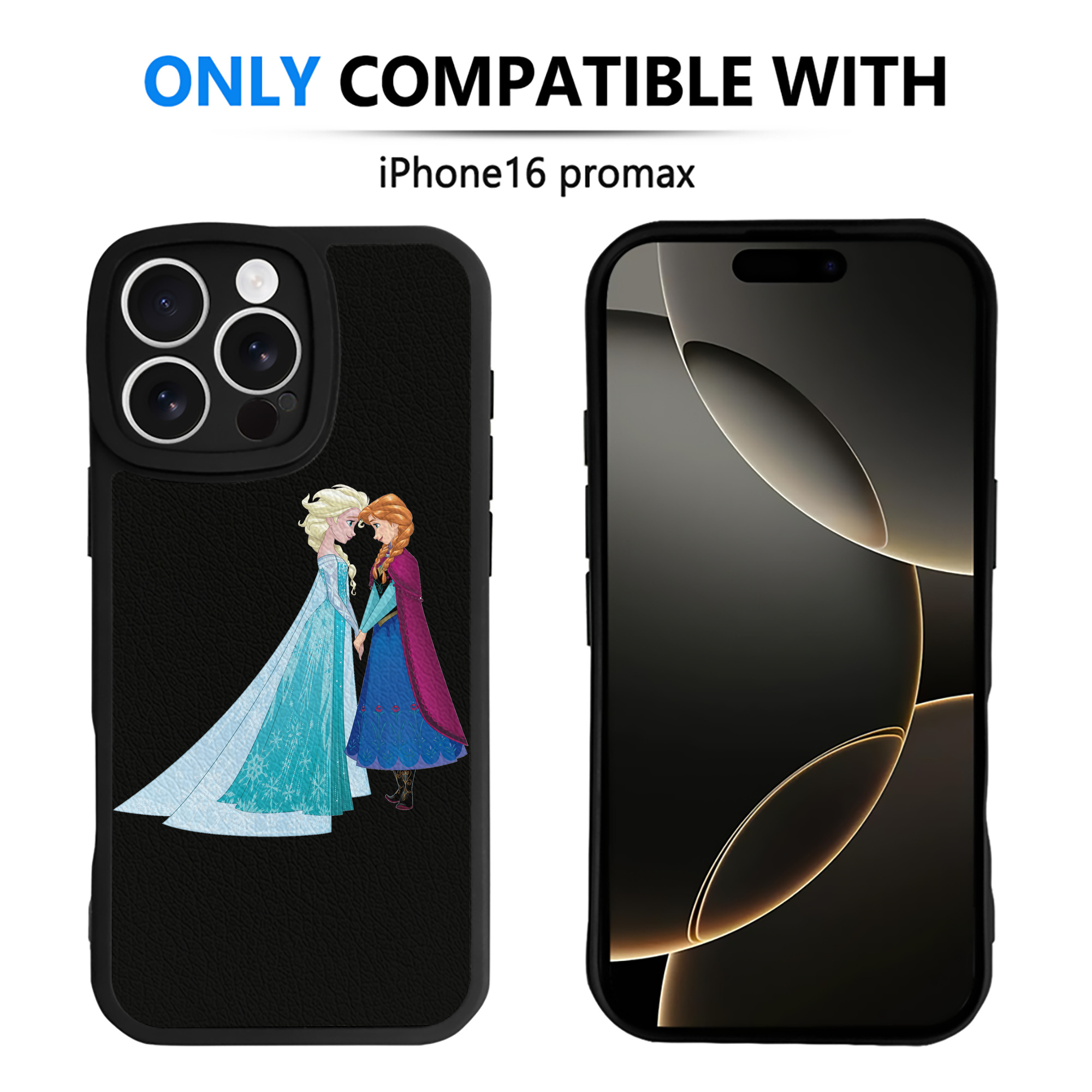 （画像用） アナと雪の女王 アンナ エルサ Frozen Anna Elsa 【iPhone 16シリーズ対応】シリコンスマホケース（レザー調） 材質：シリコン